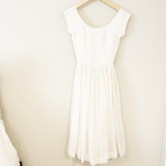 VINTAGE E.T. Jrs Elaine Terry Swimg Dress Cream Chiffon Early 60’s New! Size XS - Picture 4 of 15